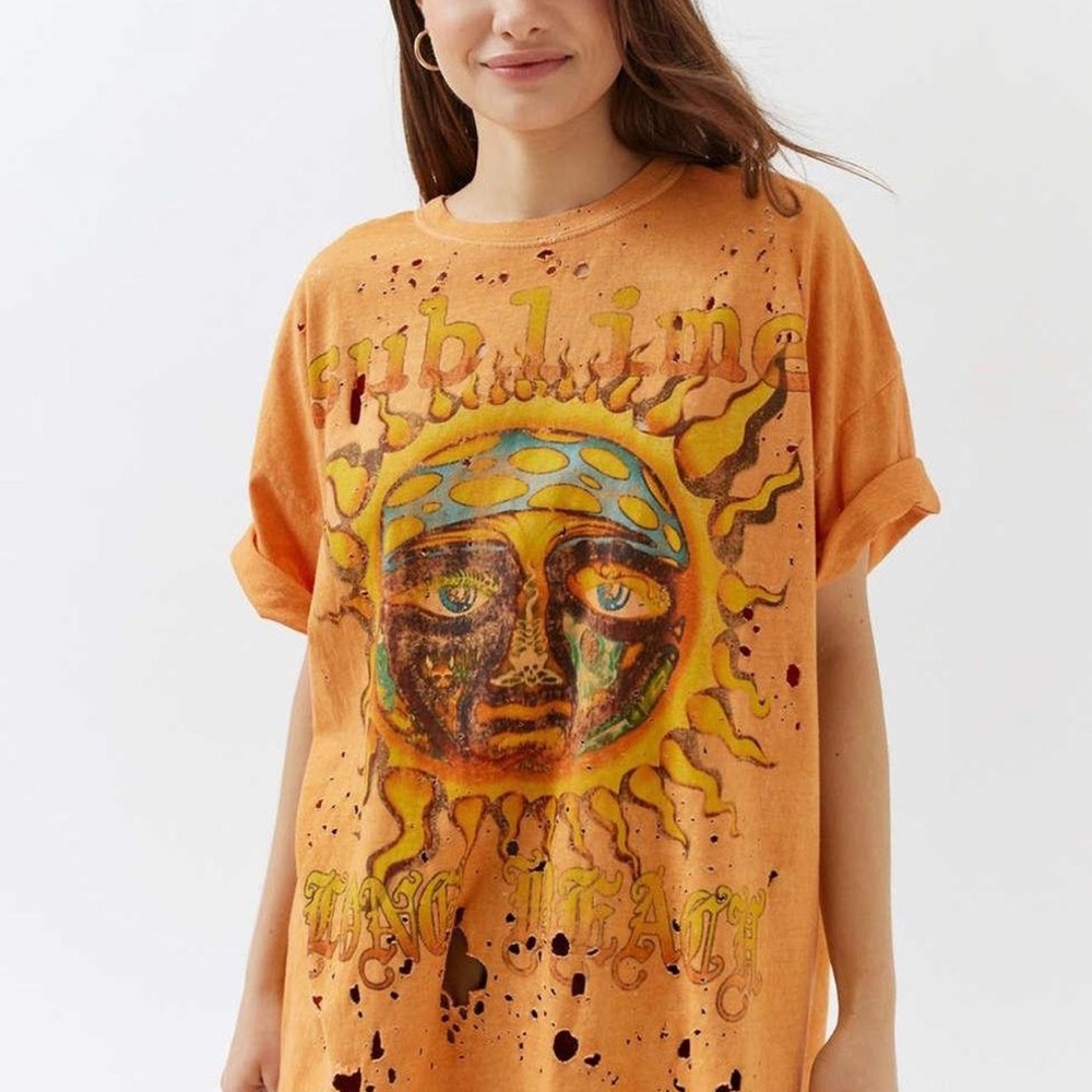 Urban Outfitters Orange Graphic Tee